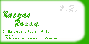 matyas rossa business card